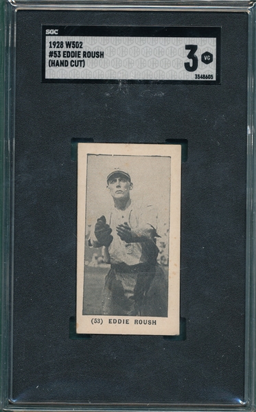 1928 W502 #53 Eddie Roush SGC 3
