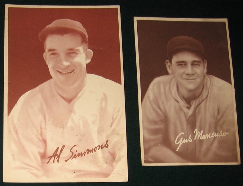 1934-36 Goudey Premiums Lot of (3) W/ Simmons