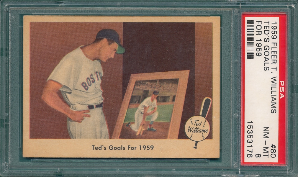 1959 Fleer Ted Williams #80 Ted's Goals For 1959, PSA 8