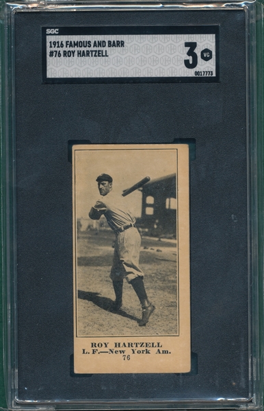 1916 Famous & Barr #76 Roy Hartzell SGC 3