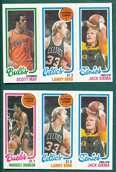 1980 Topps Basketball Larry Bird, Lot of (2), Rookie