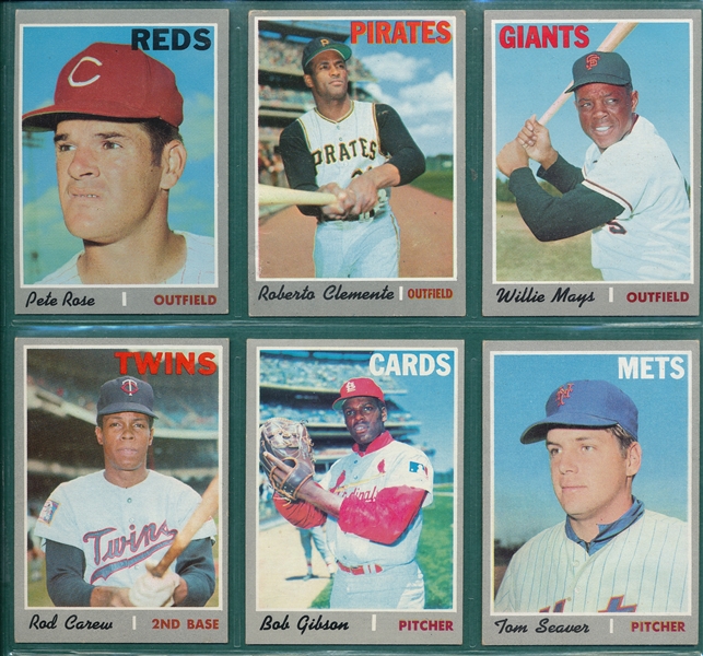 1970 Topps Lot of (6) W/ Clemente & Mays