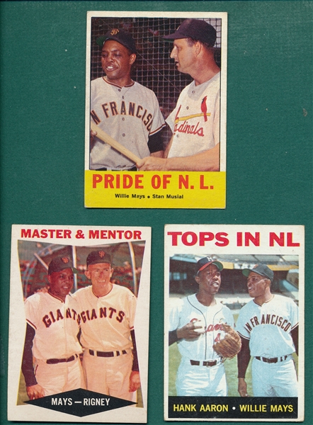 1960-64 Topps Lot of (3) Willie Mays Specials