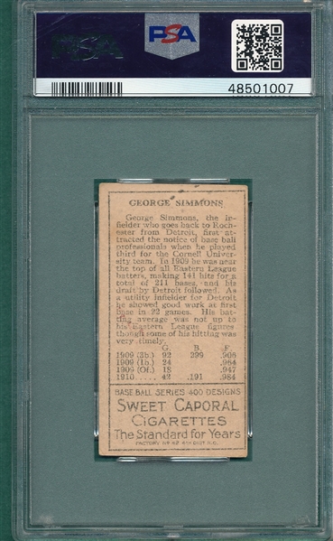 1911 T205 Simmons Sweet Caporal Cigarettes PSA 4
