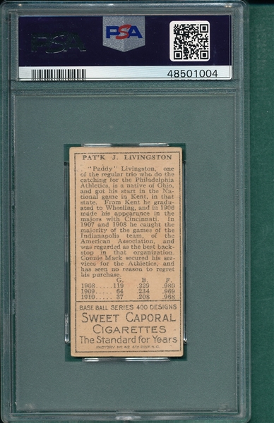 1911 T205 Livingston Sweet Caporal Cigarettes PSA 4