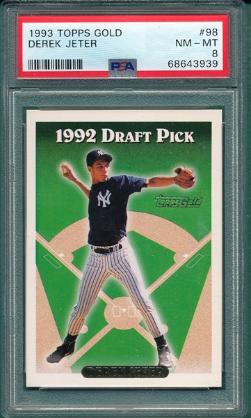 1993 Topps Gold Complete Set W/ Jeter, Rookie PSA 8