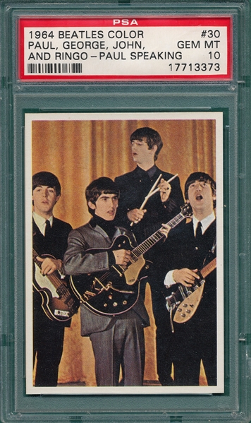 1964 Beatles Color #30 Paul, George, John & Ringo, PSA 10 *GEM MINT* *One of One*