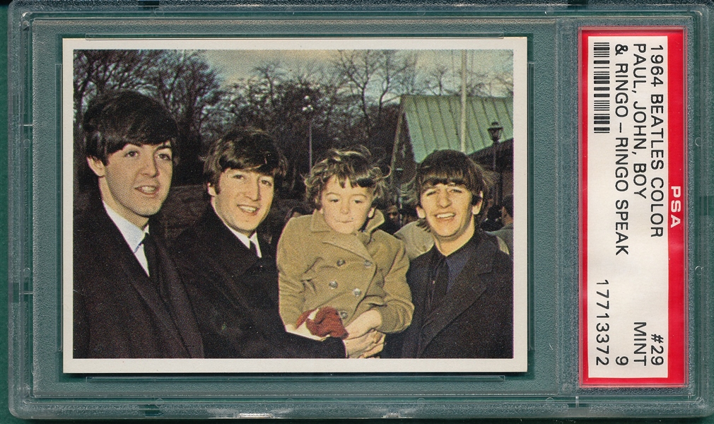 1964 Beatles Color #29 Paul, Boy, John & Ringo, PSA 9