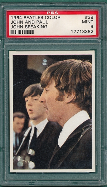 1964 Beatles Color #39 Paul & John, PSA 9