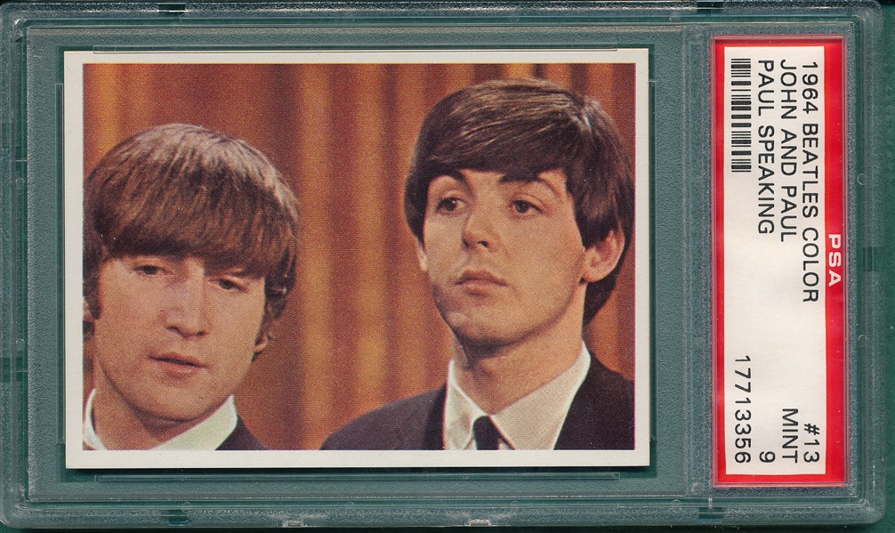 1964 Beatles Color #13 Paul & John, PSA 9