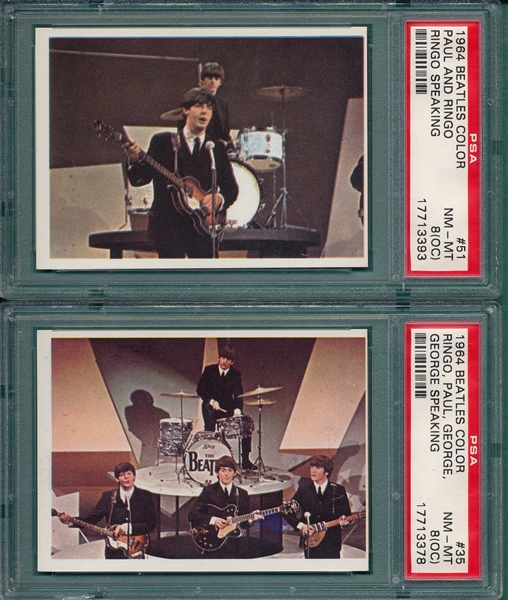 1964 Beatles Color Lot of (6) W/ #24 PSA 8 (OC)