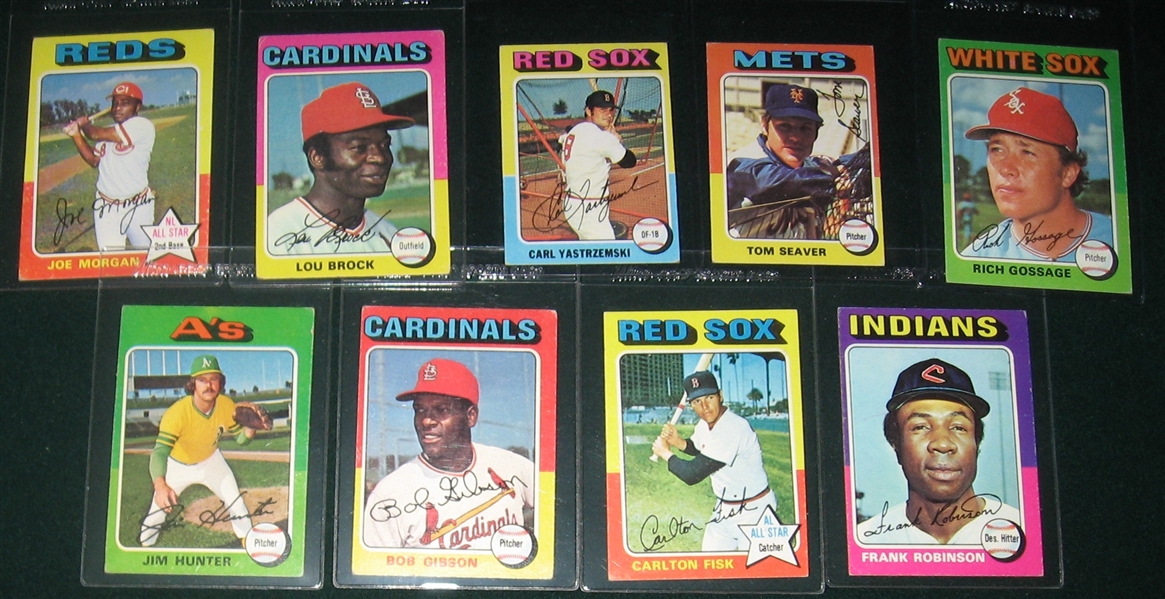 1975 Topps Lot of (15) Hall of Famers W/ Rice, Rookie & Schmidt PSA 