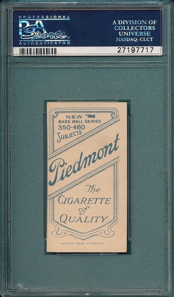 1909-1911 T206 Schaefer, Washington, Piedmont Cigarettes PSA 6