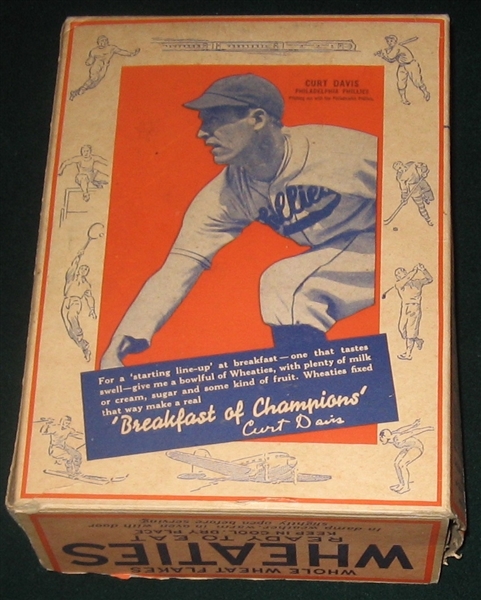 1936 Wheaties Complete Box W/ Curt Davis