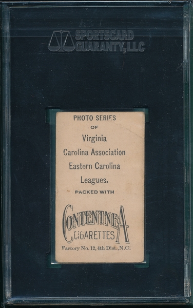 1910 T209 Eldridge Contentnea Cigarettes SGC Authentic *Photo Series* 