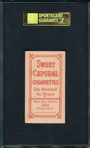 1909-1911 T206 Chance, Yellow Portrait, Sweet Caporal Cigarettes, SGC 60 *Factory 25*