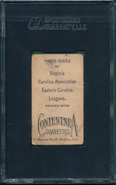 1910 T209 Clapp Contentnea Cigarettes SGC Authentic *Photo Series* 