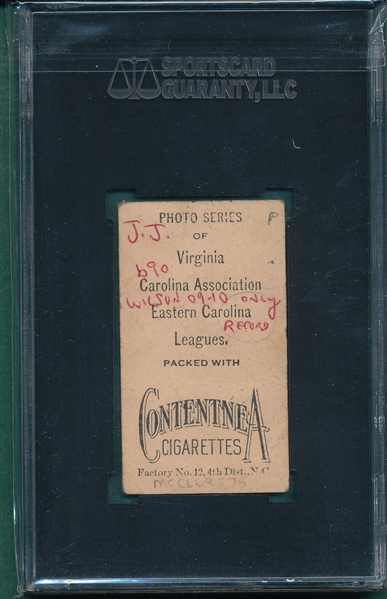 1910 T209 Lane Contentnea Cigarettes SGC 10 *Photo Series* 