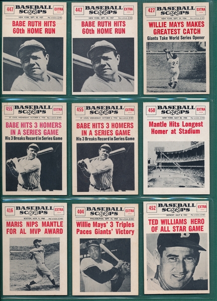 1961 Nu-Cards Baseball Scoops Near Set (78/80) Plus (58) Extras W/ Babe Ruth