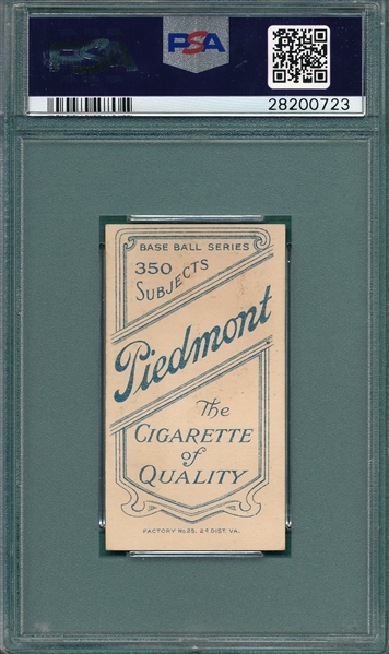1909-1911 T206 Street, Portrait, Piedmont Cigarettes PSA 7