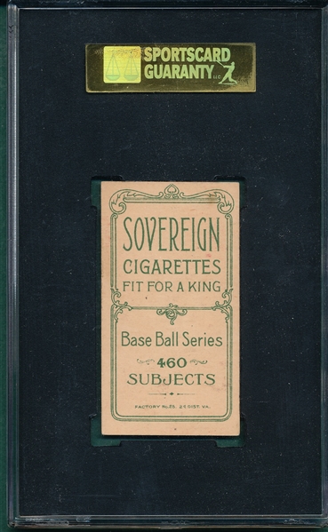 1909-1911 T206 Bridwell, Portrait W/ Cap, Sovereign Cigarettes SGC 80 *460 Series*