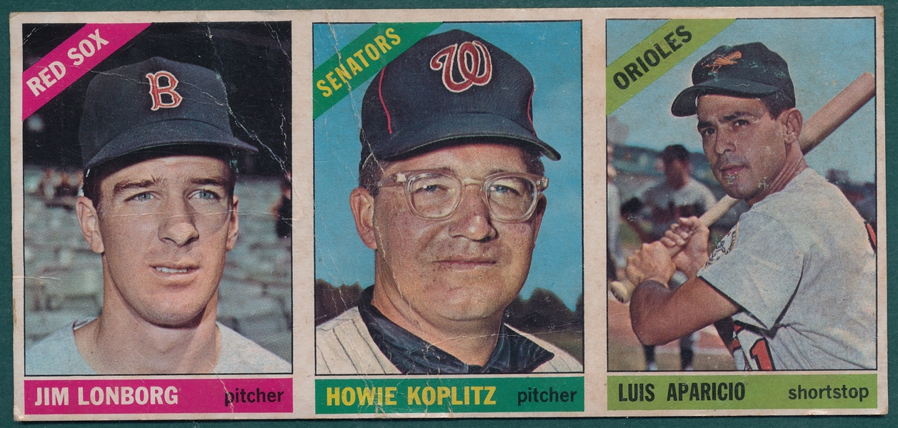 1966 Topps 3 Card Panel W/ Aparicio *Salesman's Sample*
