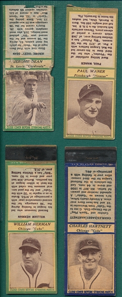 1935 Diamond Matchbooks Lot of (20) W/ P. Waner & Dizzy Dean