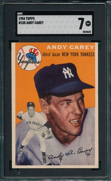 1954 Topps #105 Andy Carey SGC 7