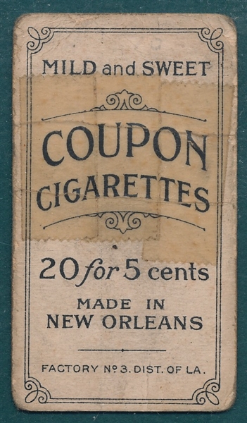 1914 T213-2 Sam Crawford Coupon Cigarettes