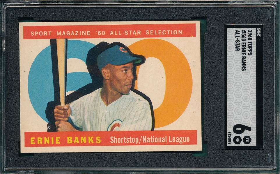 1960 Topps #560 Ernie Banks, All Star, SGC 6