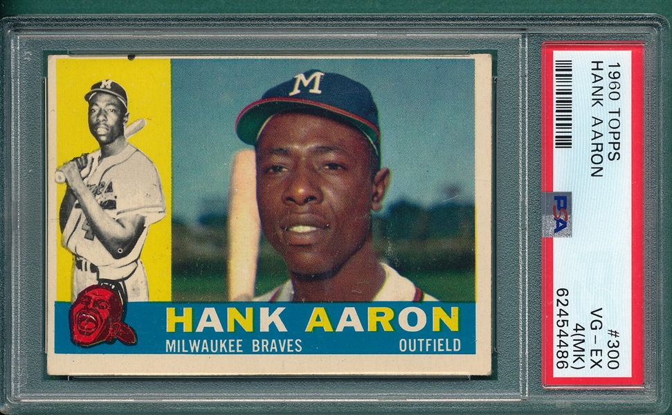 1960 Topps #300 Hank Aaron, PSA 4 (MK)