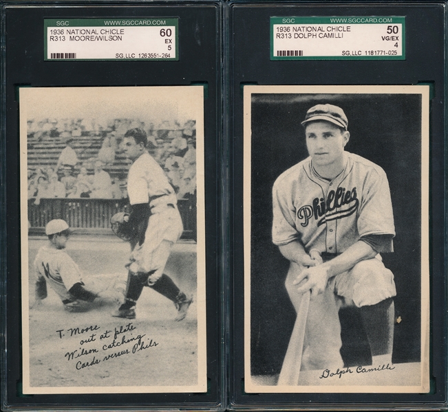 1936 R313 Camilli & Moore/Wilson, Lot of (2), National Chicle, SGC 