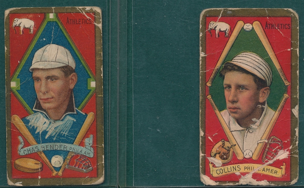 1911 T205 Bender & Collins, Mouth Closed, Lot of (2)