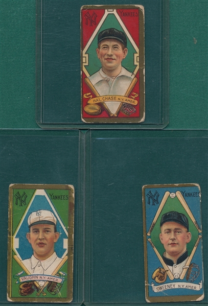 1911 T205 Vaughn, Sweeney & Chase, Both Ears, Lot of (3) Short Prints