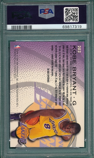 1996 Fleer #203 Kobe Bryant PSA 9 *Mint* *Rookie*