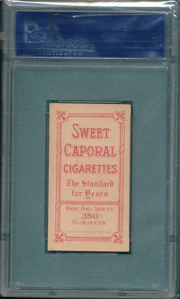 1909-1911 T206 Snodgrass, Catching, Sweet Caporal Cigarettes PSA 6