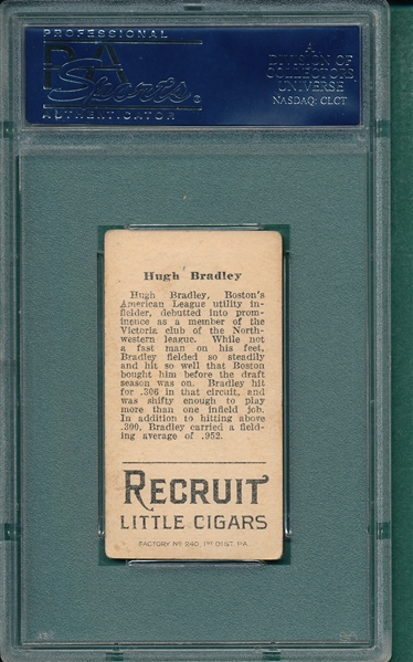 1912 T207 Bradley Recruit Little Cigars PSA 3