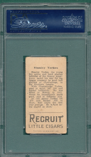 1912 T207 Yerkes Recruit Little Cigars PSA 1