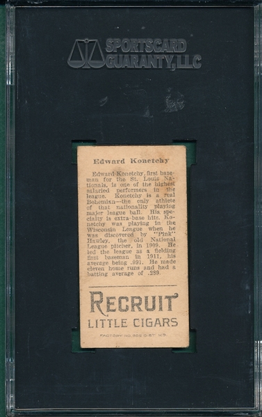 1912 T207 Konetchy Recruit Little Cigars SGC 40