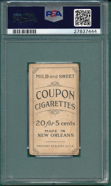 1914 T213-2 Herzog, B On Shirt, Coupon Cigarettes PSA 1.5