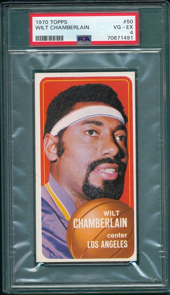 1970 Topps Basketball #50 Wilt Chamberlain PSA 4