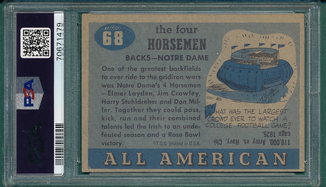 1955 Topps All American FB #68 The Four Horsemen PSA 3