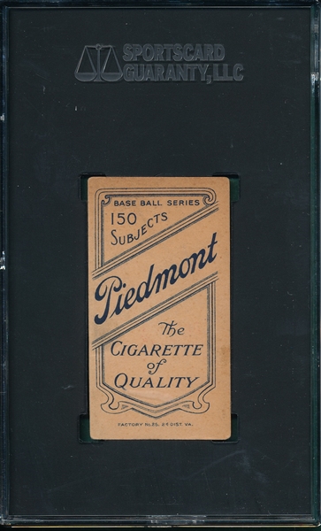 1909-1911 T206 Stone Piedmont Cigarettes SGC 3
