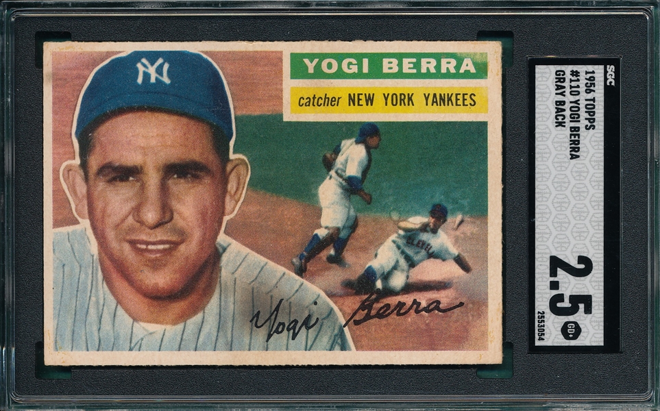 1956 Topps #110 Yogi Berra SGC 2.5 *Gray*