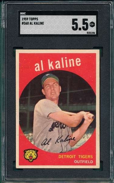 1959 Topps #360 Al Kaline SGC 5.5