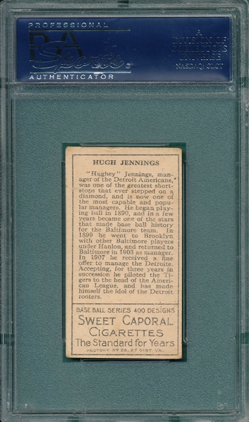 1911 T205 Jennings Sweet Caporal Cigarettes PSA 5