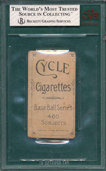 1909-1911 T206 Jordan, Batting, Cycle Cigarettes BVG 2 *460 Series*