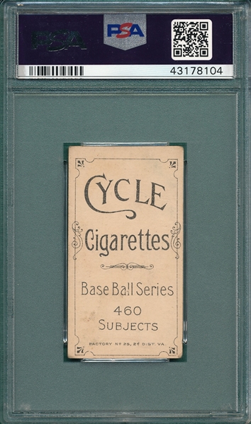 1909-1911 T206 Downey, Batting, Cycle Cigarettes PSA 2 (MC) *460 Series*