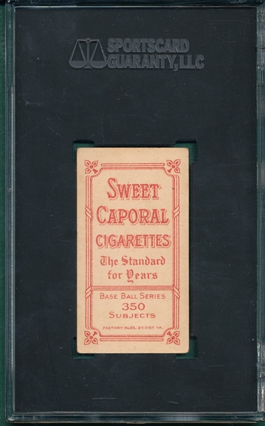 1909-1911 T206 Overall, Portrait, Sweet Caporal Cigarettes SGC 4 *Factory 25*