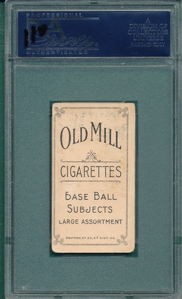 1909-1911 T206 Chase, Blue Portrait, Old Mill Cigarettes PSA 3